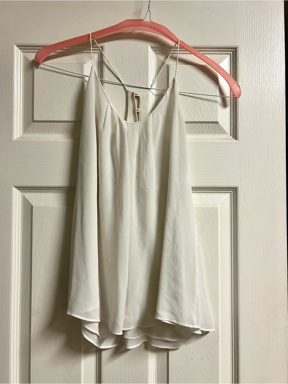 Lightweight White Spaghetti-Strap Women's Tank Top, size M